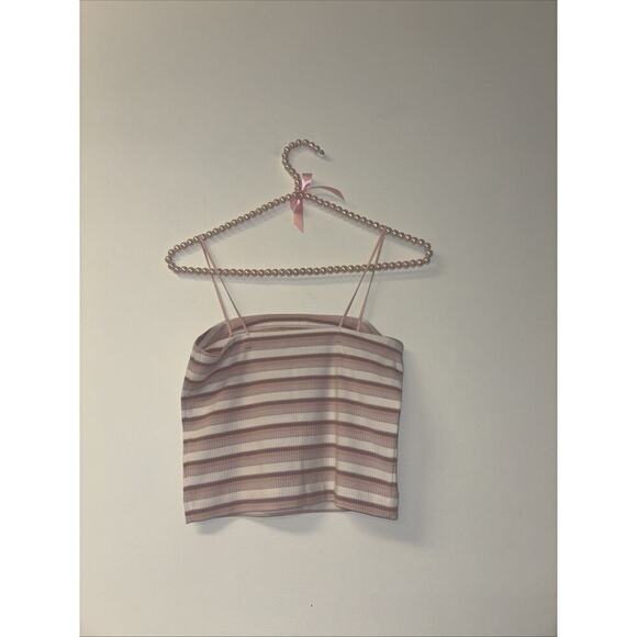 Women’s Knit Tank Baby Cami Striped Sz Med 70s VTG Fairy Event Concert Ribbed - Picture 5 of 5